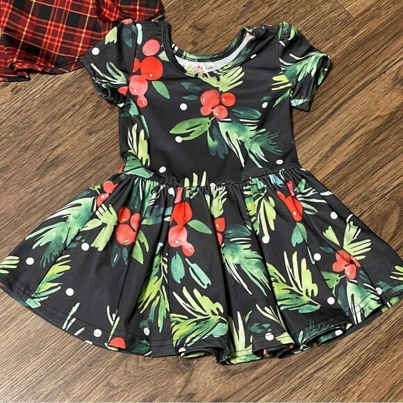 Dot Dot Smile 2 Twirl Holiday Dresses Red White Green Black Size 6-12 Months - Picture 3 of 10
